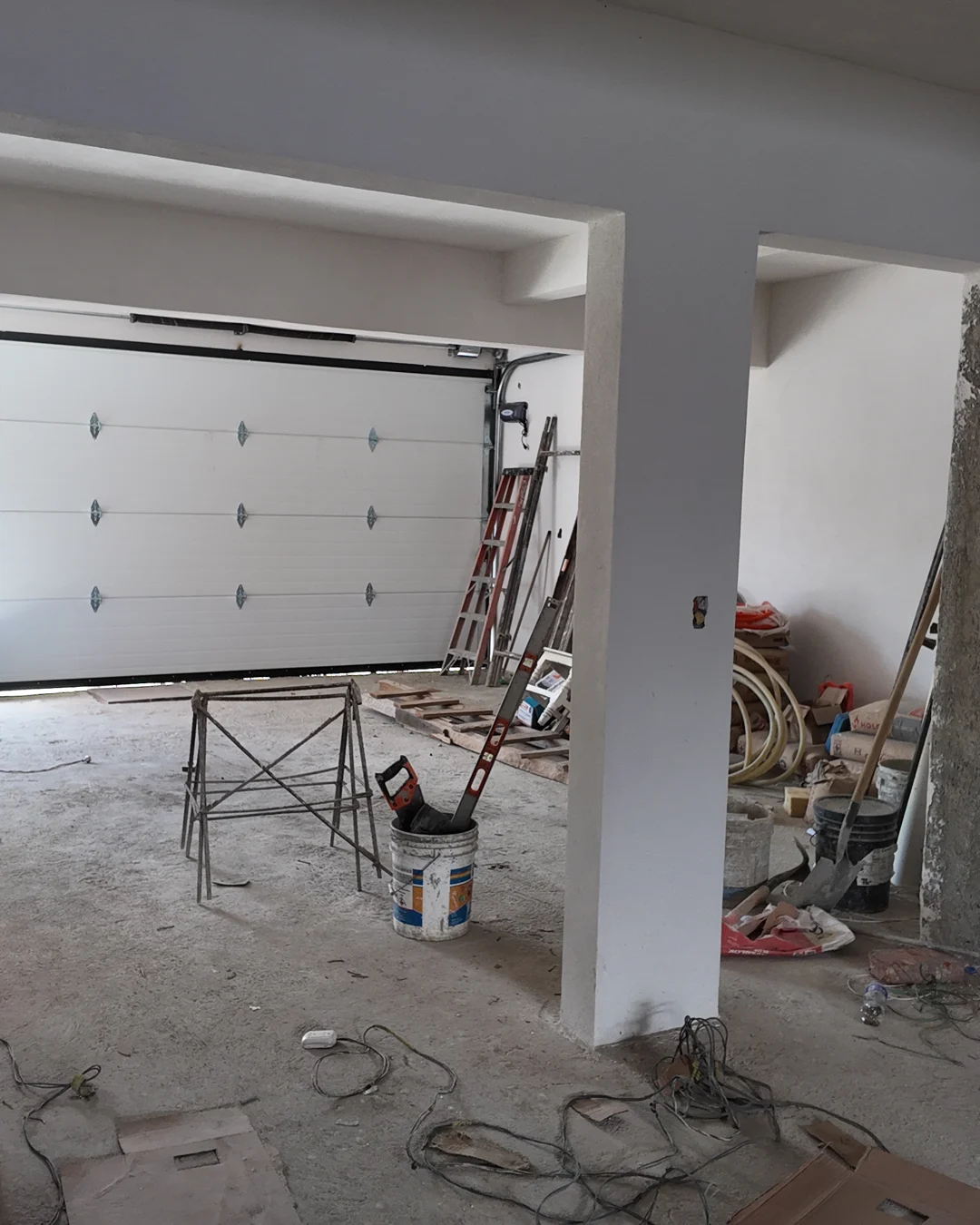 Sala y comedor de la casa en construcción